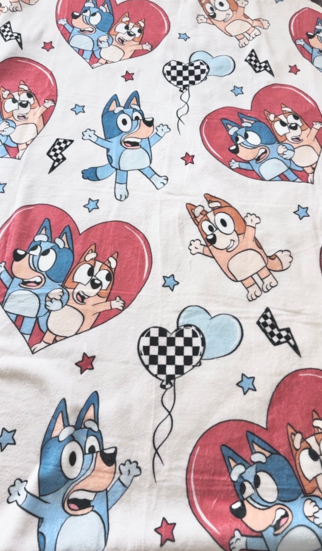 Blue Dog Checkered Minky Blanket