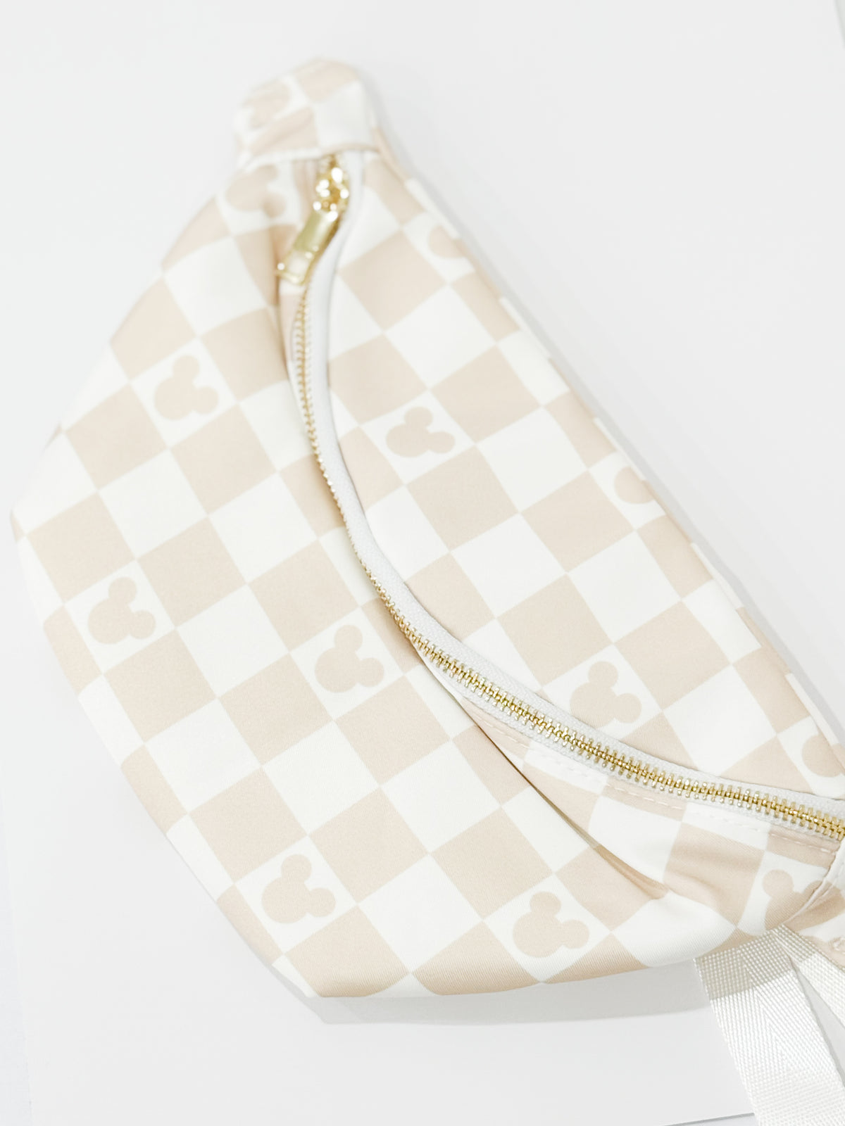 Neutral checkered Fanny Pack