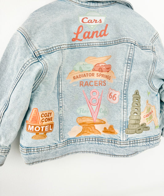 Cars Land Upcycled Denim Jacket
